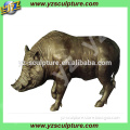 decorative life size cast brass standing pig statue